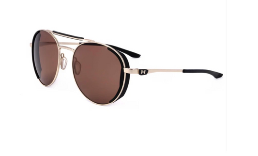 Under Armour Unisex Gold Round Sunglasses