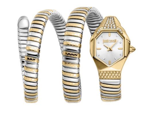 Just Cavalli Snake Quartz Silver Dial Women's Watch