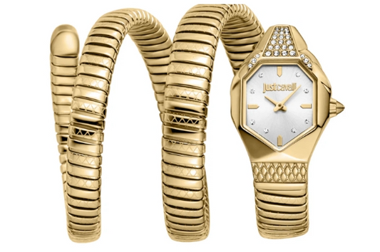 Just Cavalli Snake Quartz Silver Dial Women's Watch