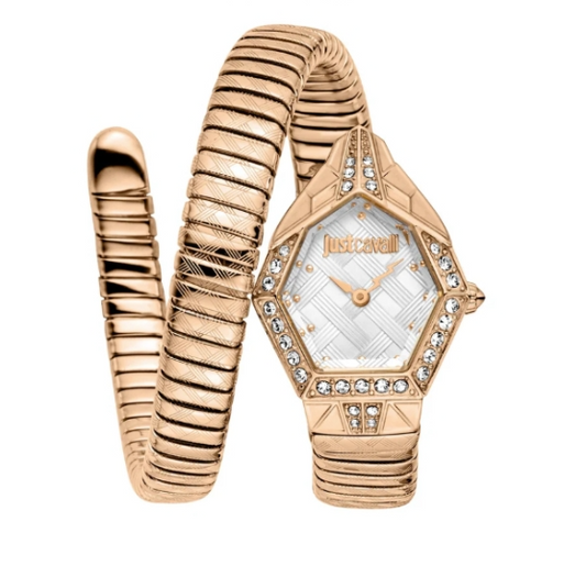 Just Cavalli Snake Quartz Silver Dial Women's Watch