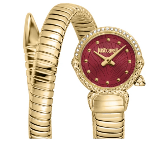 Just Cavalli Snake Quartz Red Dial Women's Watch