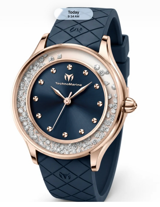 TechnoMarine Brillantezza Del Mare Women's Watch - 34mm, Navy Blue