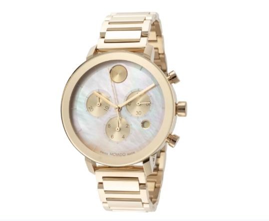 Movado Bold Evolution 38mm Yellow Mother-of-Pearl Dial Women's Quartz Watch