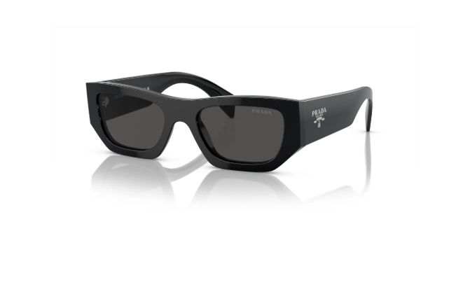Prada Dark Grey Rectangular Unisex Sunglasses