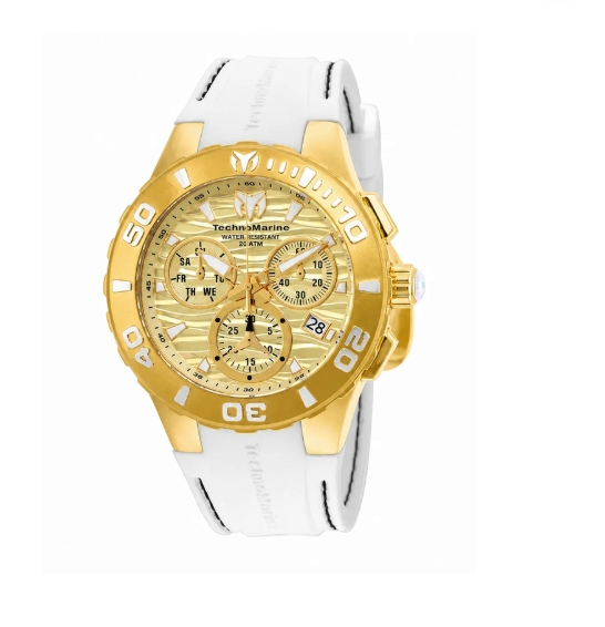 TechnoMarine Cruise Medusa Swiss Ronda Z60 Caliber Men's Watch - 44mm, White