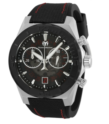 TechnoMarine Reef Shark Swiss Ronda Z50 Caliber Men's Watch - 48mm, Black