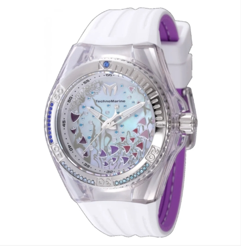 TechnoMarine Cruise Dream Women's Watch w/ Mother of Pearl Dial - 40mm. Purple. White