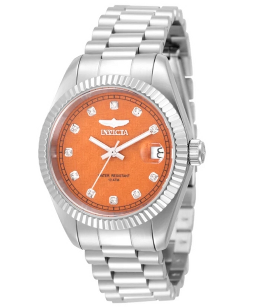 Invicta Diamond Specialty Orange Dial Women's Quartz Watch