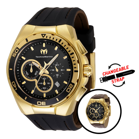 TechnoMarine Cruise Steel Men's Watch - Brown, Black with Interchangeable Strap