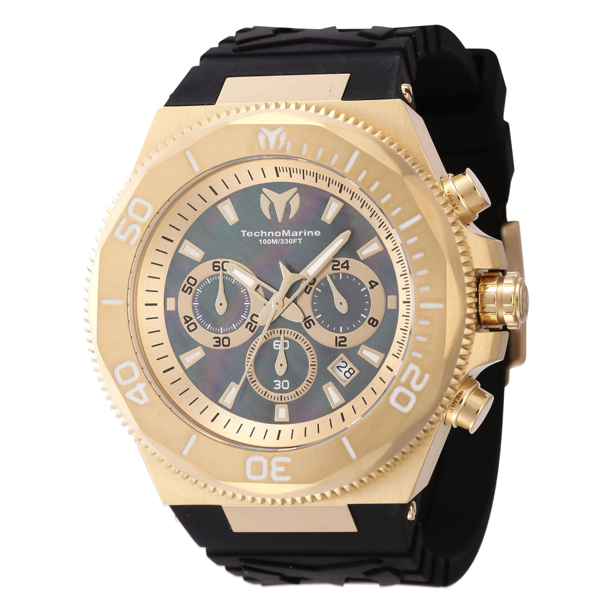 TechnoMarine Manta Ocean Men's Watch w/ Mother of Pearl Dial - 48mm, Black