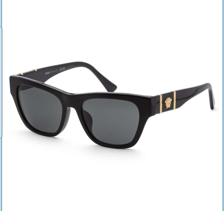 VERSACE Unisex Black Square Sunglasses